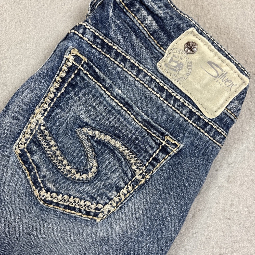 Silver Jeans Tuesday Mid Capri Jeans Womens W26/L23 Y2K Embellished